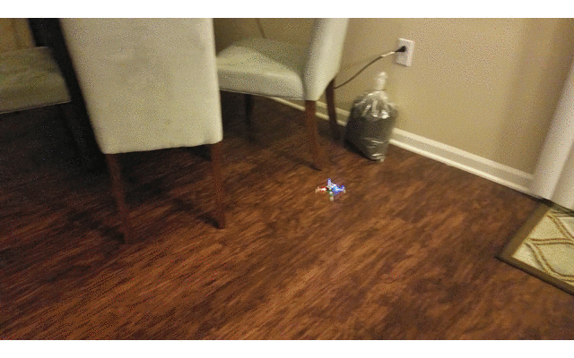 While optical flow is a reliable way of estimating x and y displacements in well lit environment, some failures like this may lead to unpredictable behavior and eventual crash! autonomous_crash_failing_optical_flow