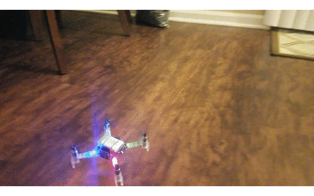 While navigating a realistic indoor environment with clutter, Crazyflie crashes due to it's inability to perceive objects in the environment autonomous_crash_motivation_for_vision